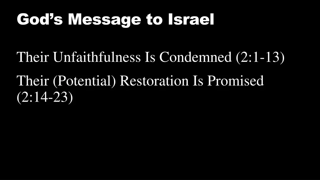god s message to israel