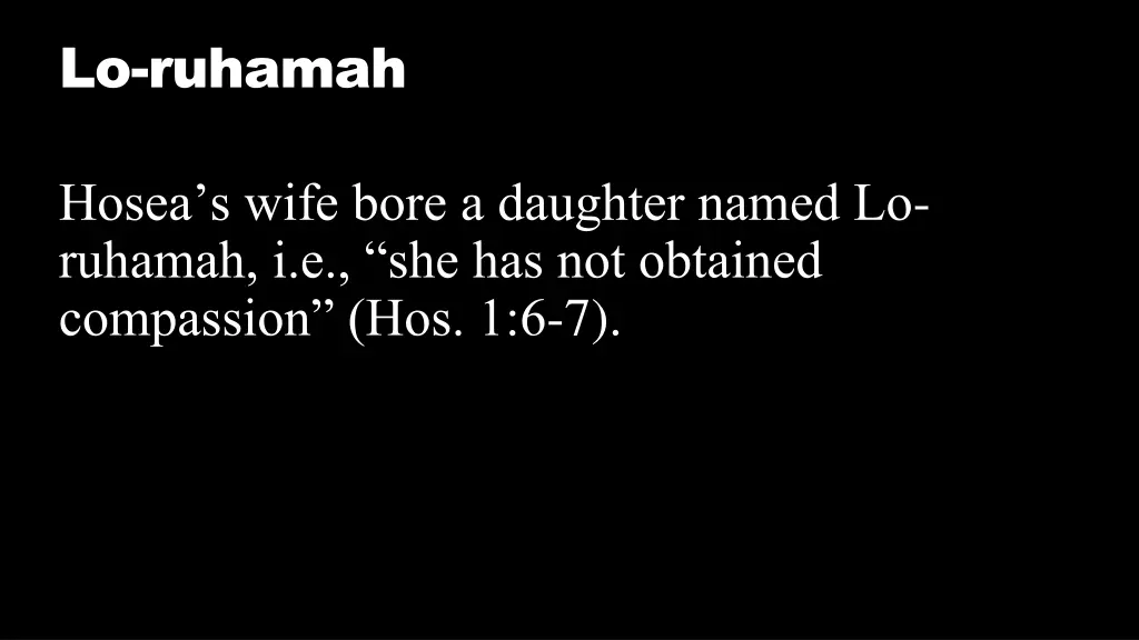 lo ruhamah