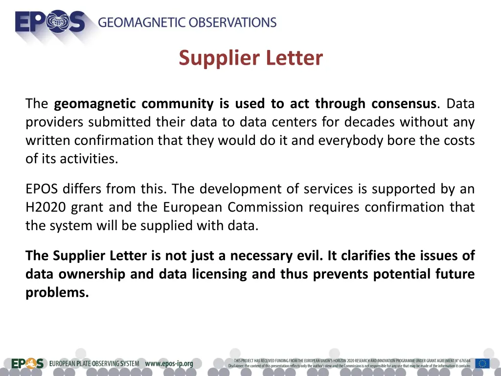 supplier letter