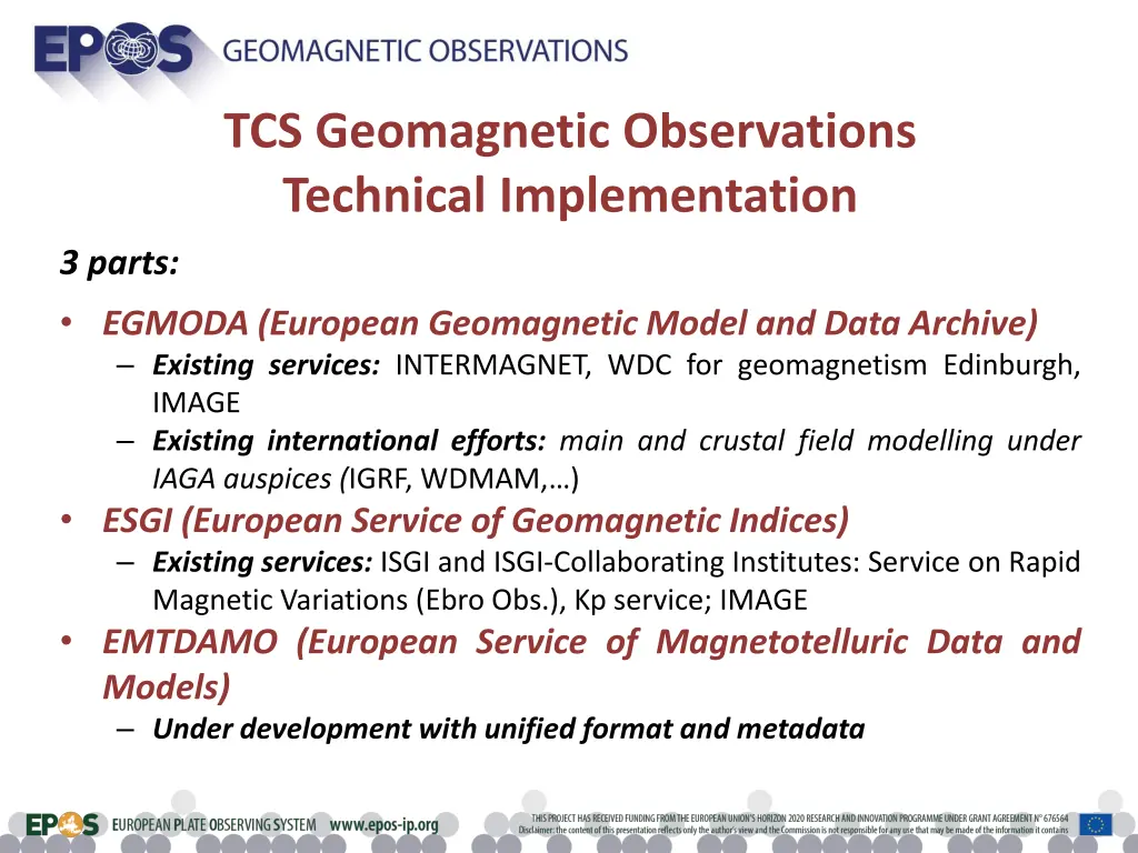 tcs geomagnetic observations technical
