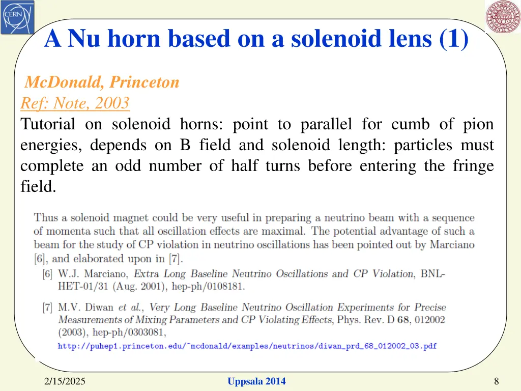 a nu horn based on a solenoid lens 1