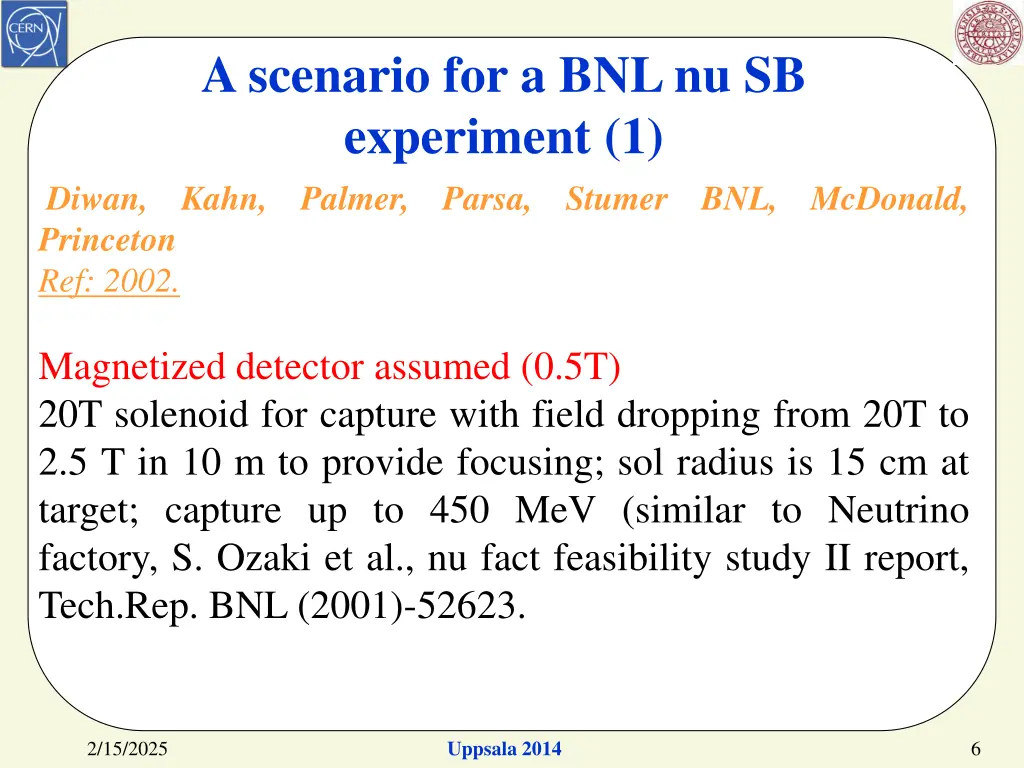 a scenario for a bnl nu sb experiment 1