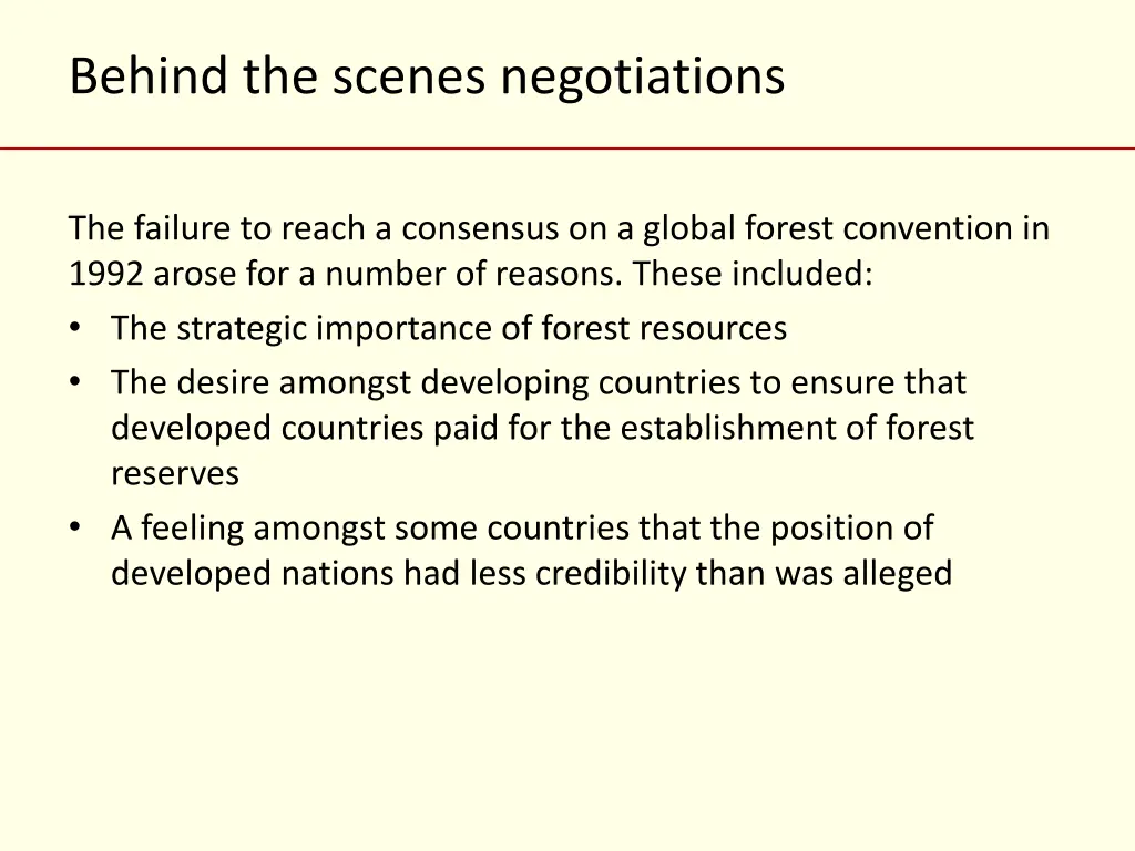 behind the scenes negotiations