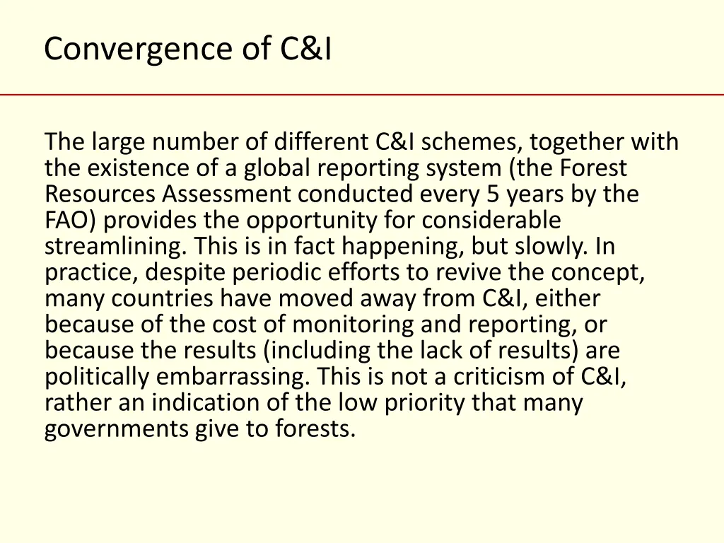 convergence of c i