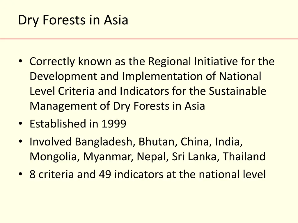 dry forests in asia
