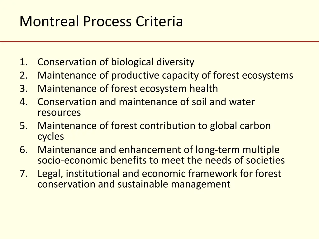 montreal process criteria