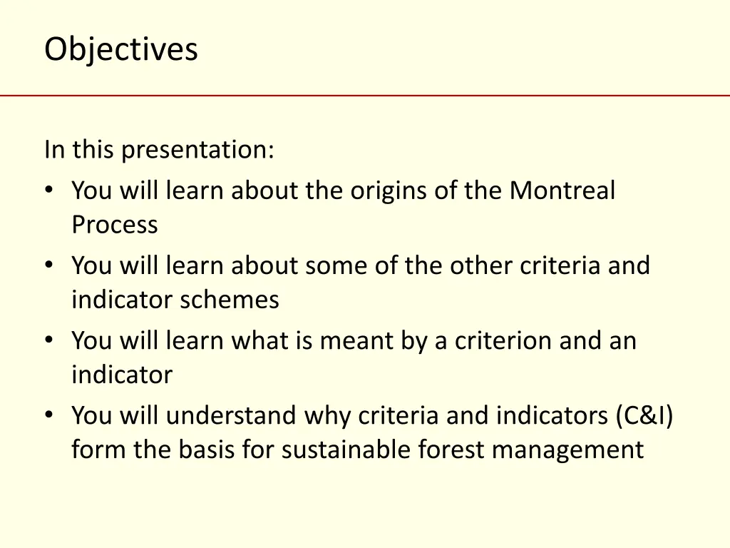 objectives
