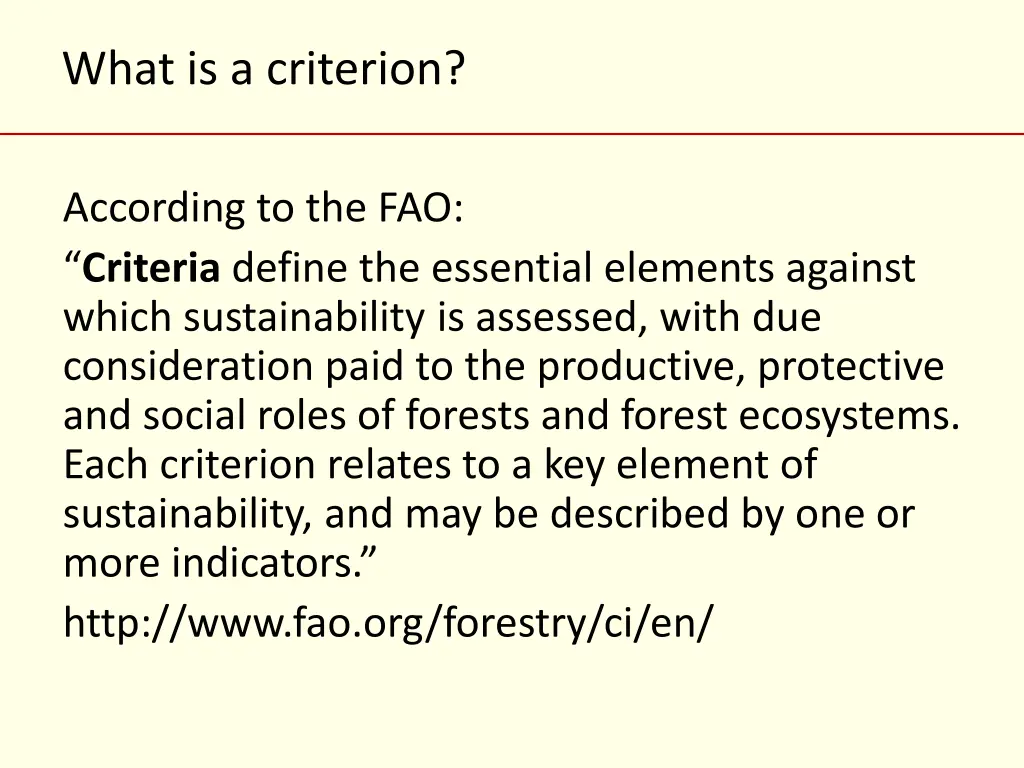 what is a criterion