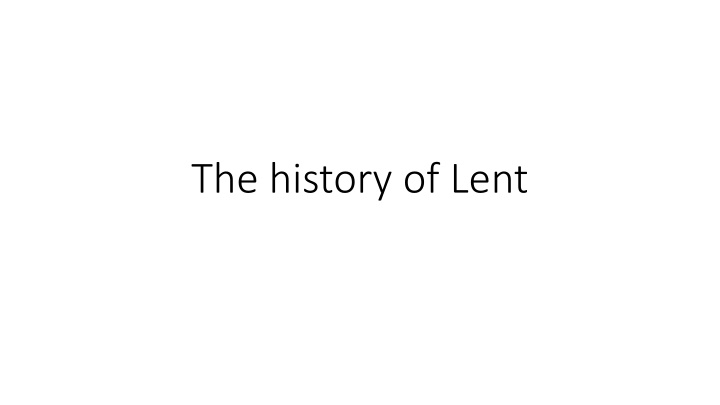the history of lent