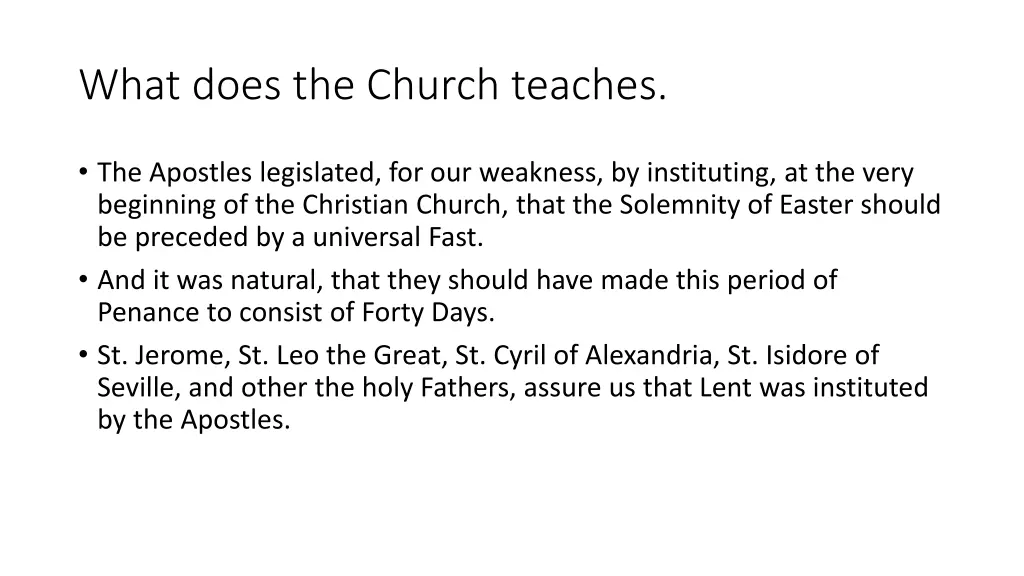 what does the church teaches