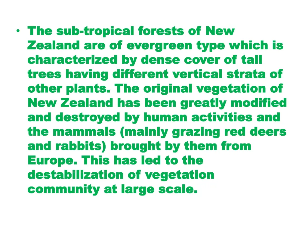 the sub the sub tropical forests of new tropical