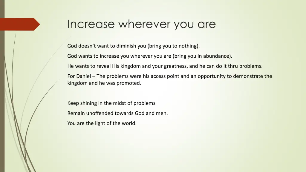 increase wherever you are 1