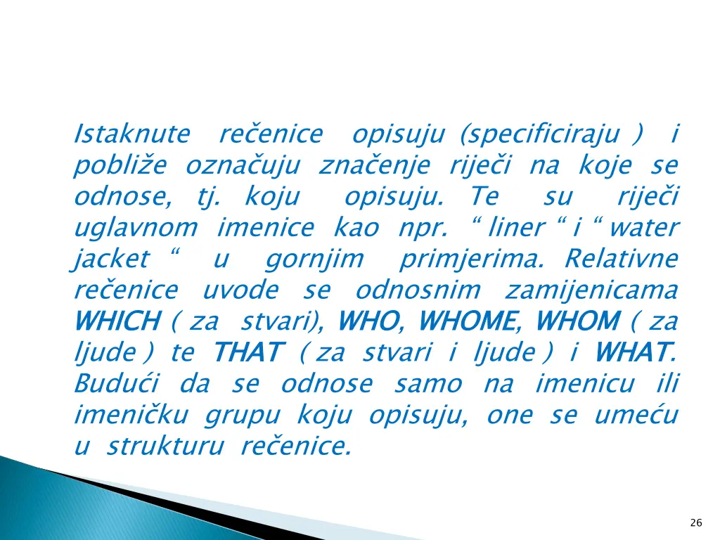 istaknute pobli e ozna uju zna enje rije