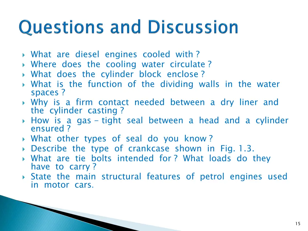 what are diesel engines cooled with where does