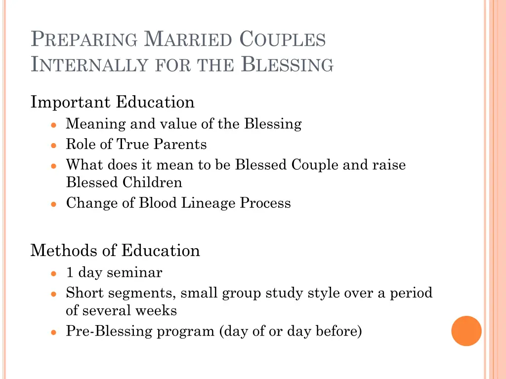 p reparing m arried c ouples i nternally