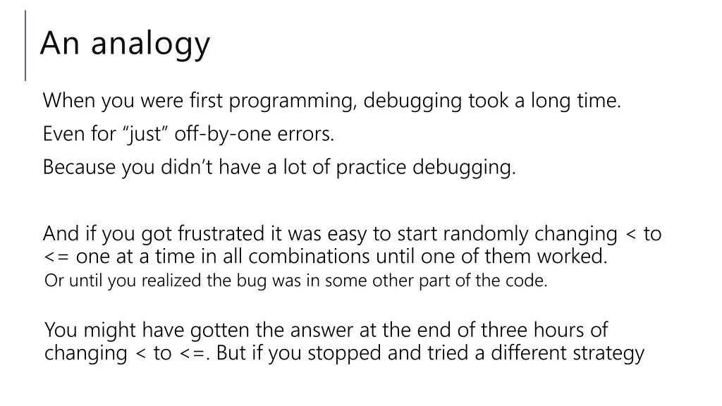 an analogy