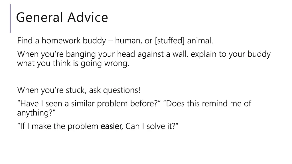general advice 1