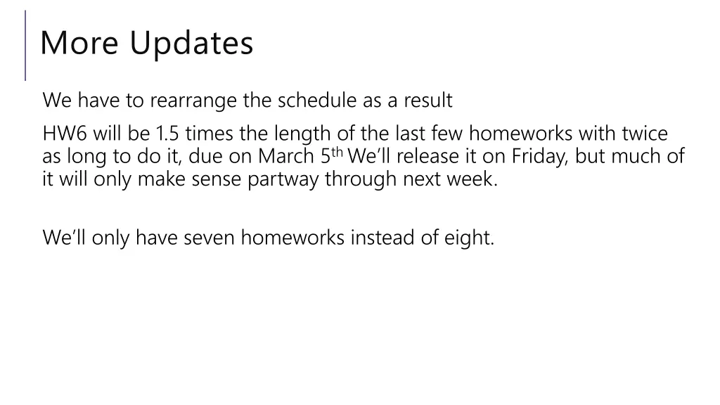 more updates