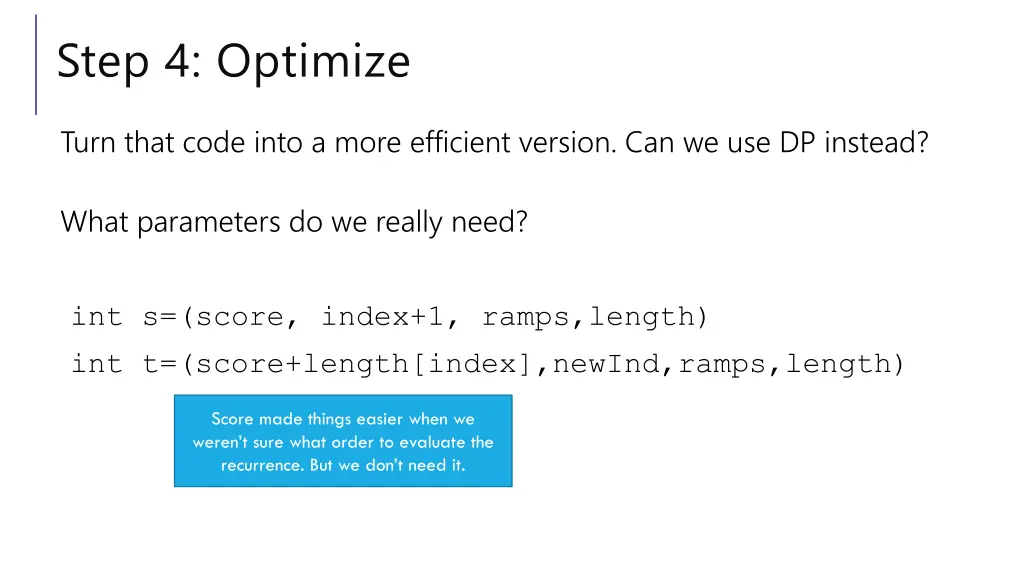 step 4 optimize
