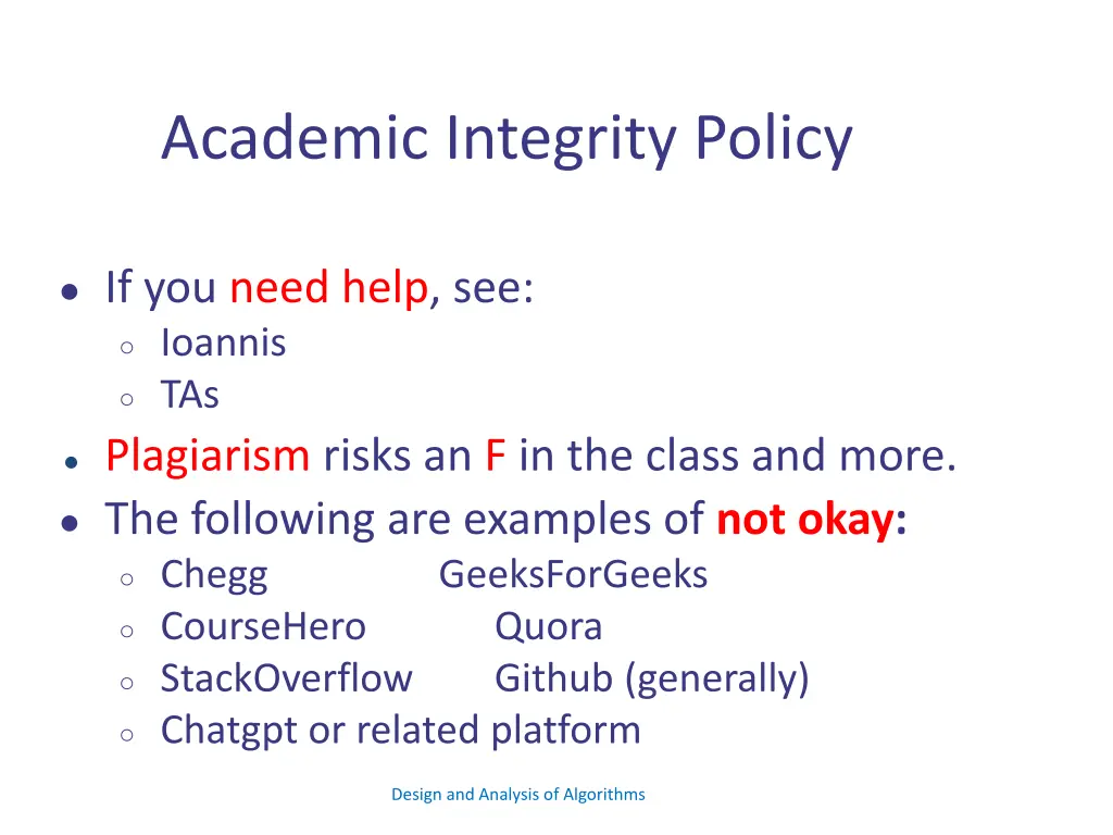 academic integrity policy