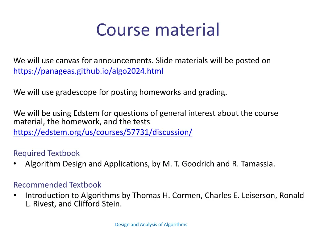 course material