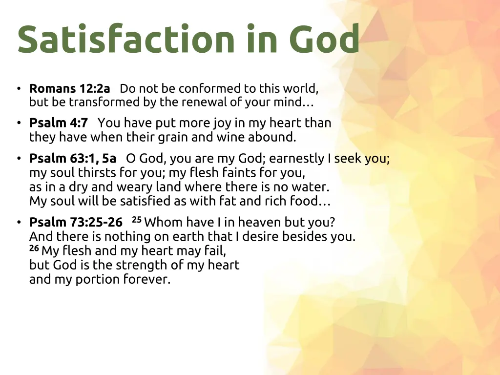 satisfaction in god