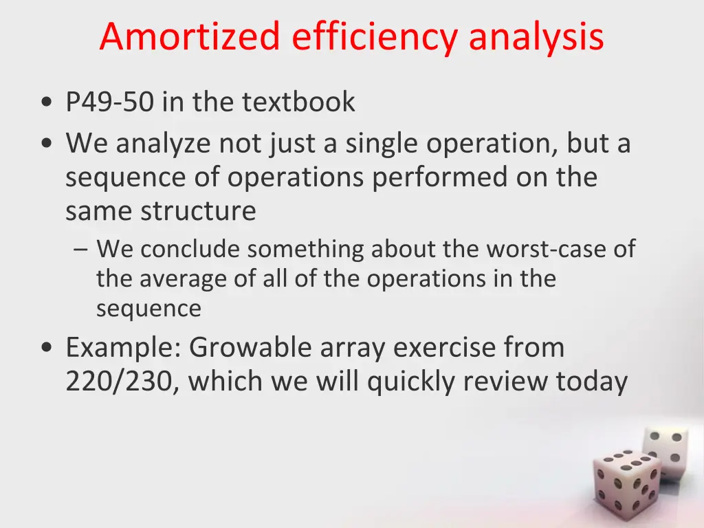 amortized efficiency analysis