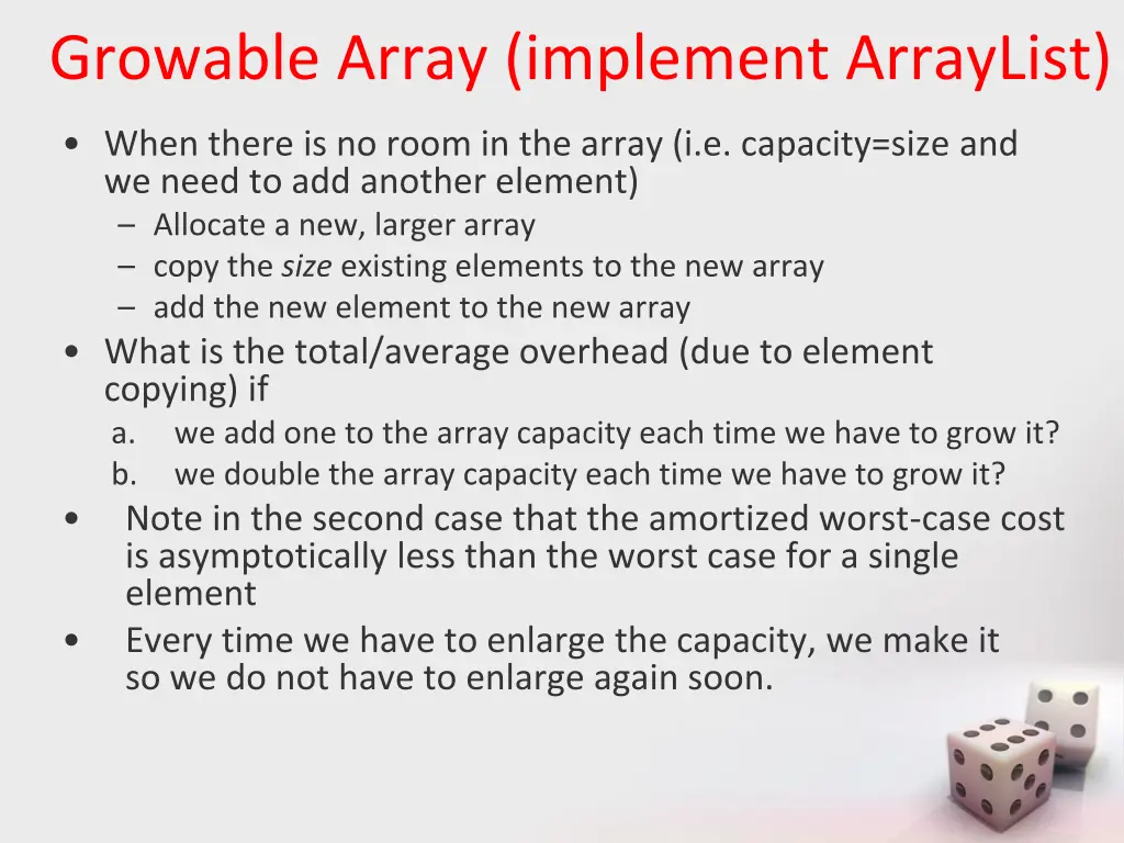 growable array implement arraylist 1