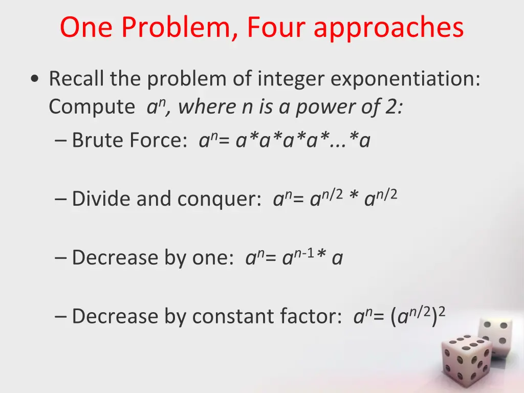 one problem four approaches