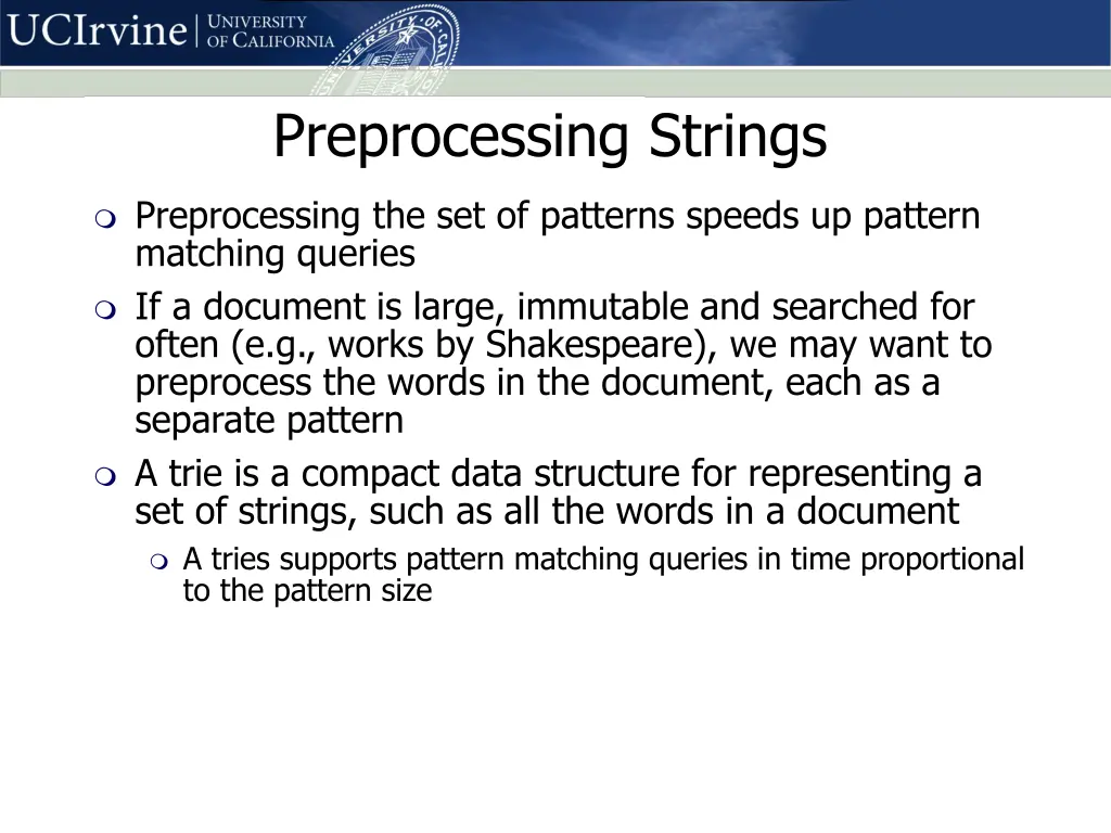 preprocessing strings