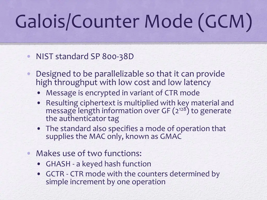 galois counter mode gcm