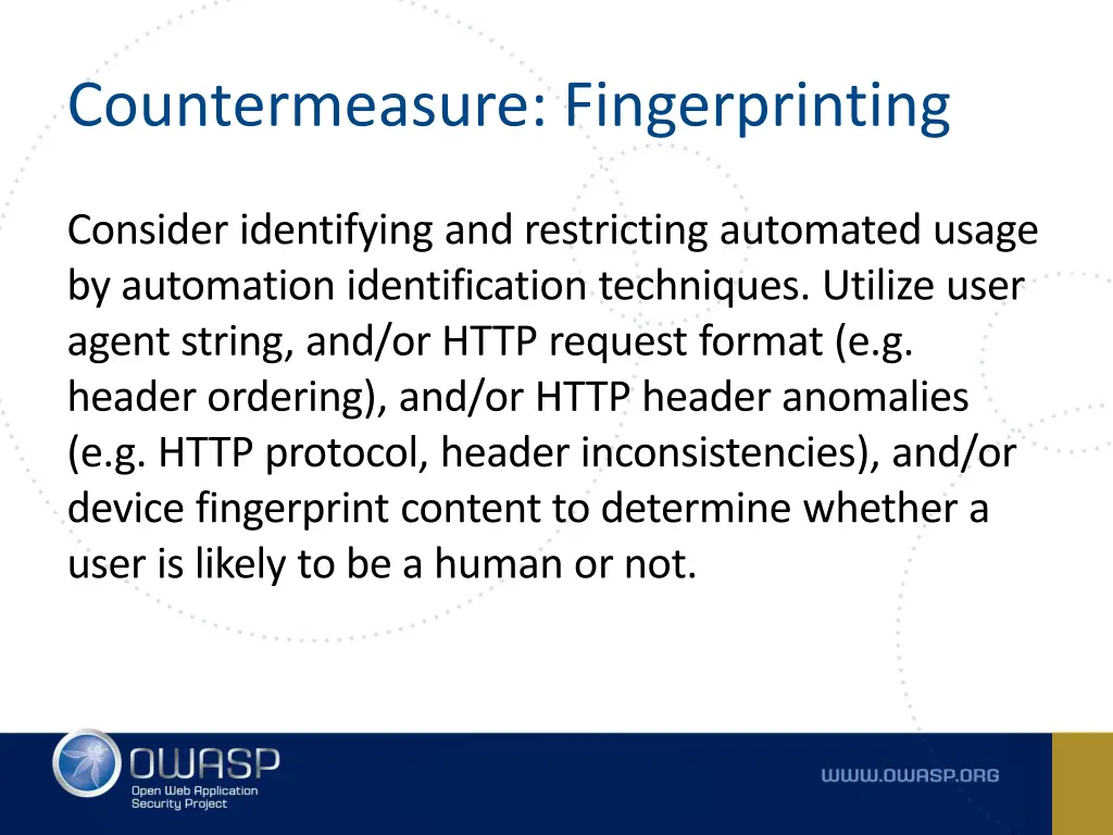 countermeasure fingerprinting