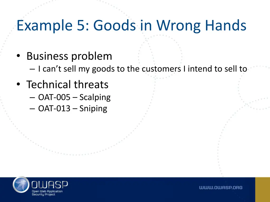 example 5 goods in wrong hands