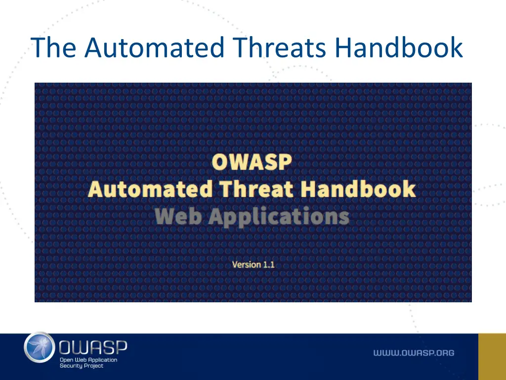 the automated threats handbook