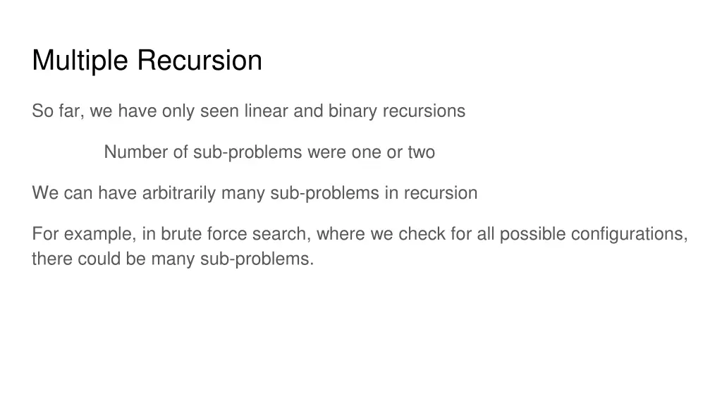multiple recursion