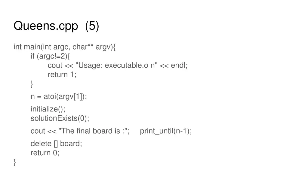 queens cpp 5