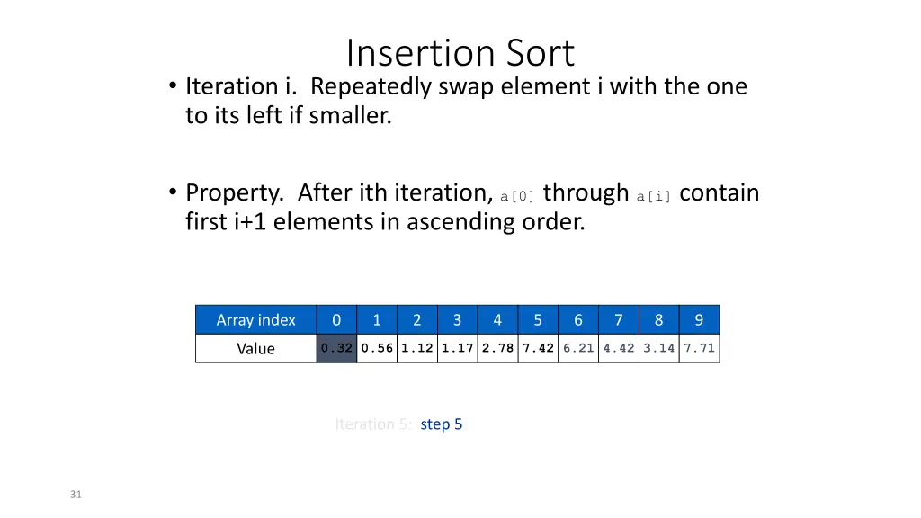insertion sort 10