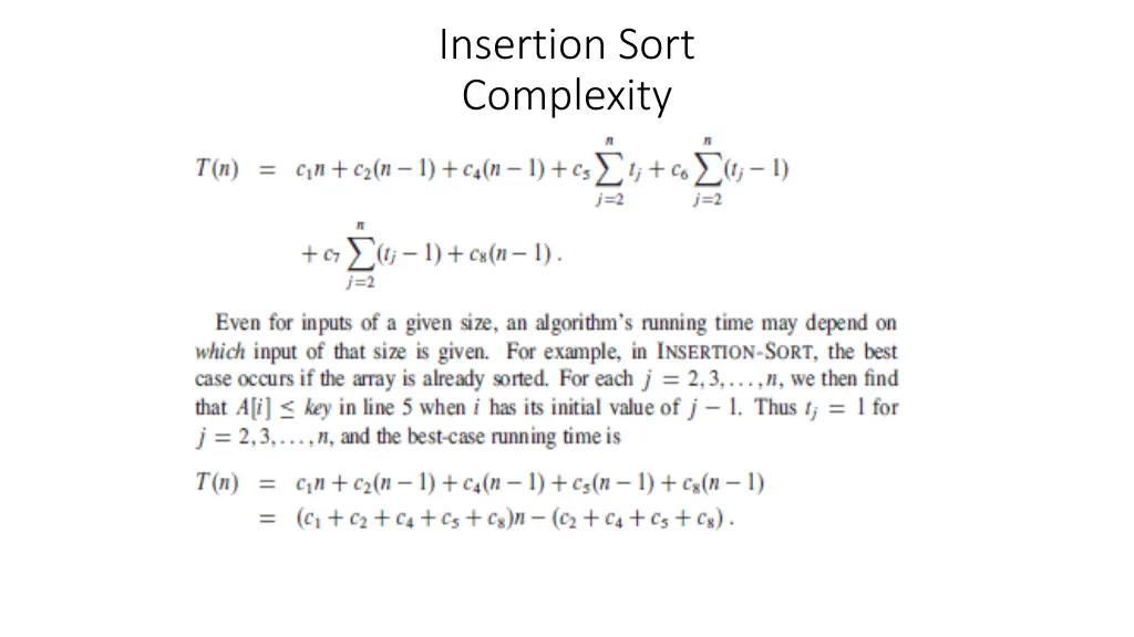 insertion sort complexity 1