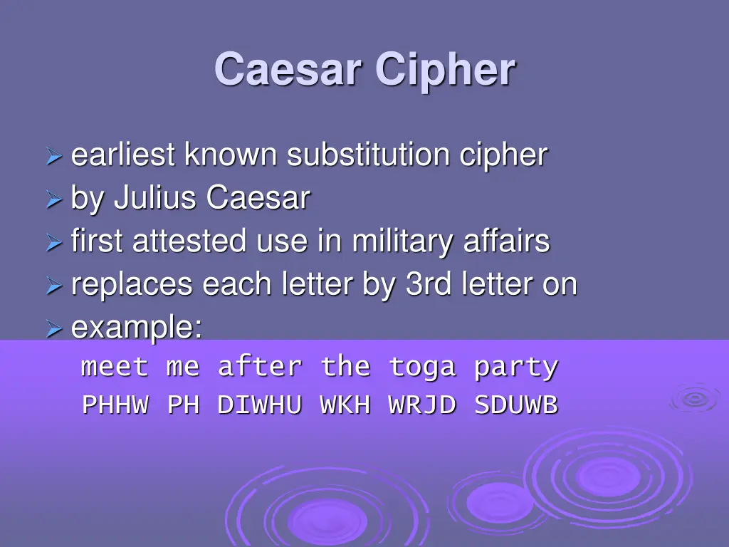 caesar cipher