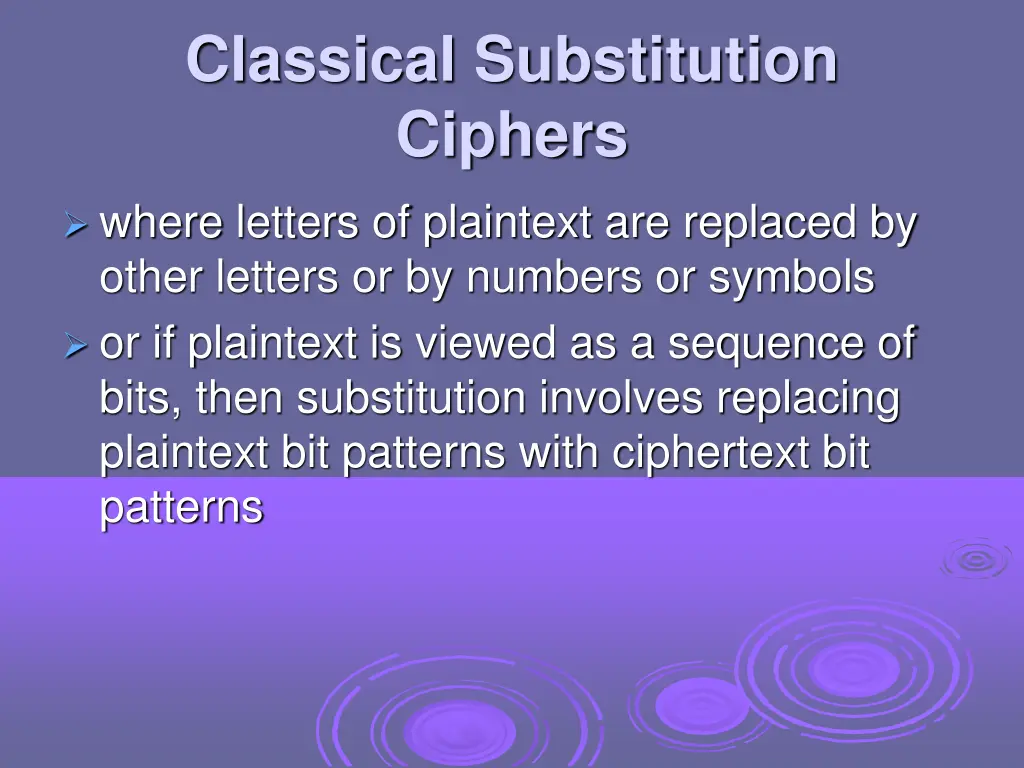 classical substitution ciphers