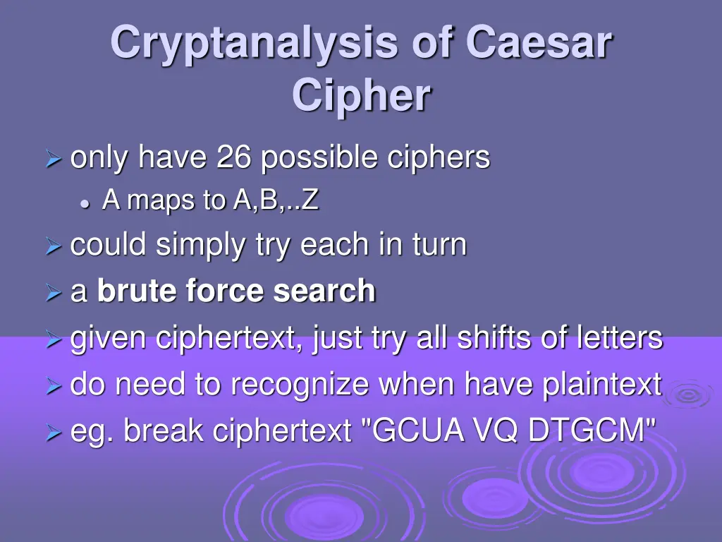 cryptanalysis of caesar cipher