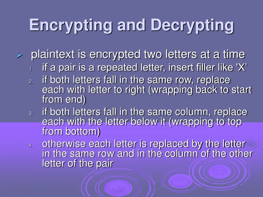 encrypting and decrypting