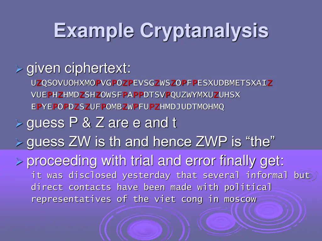 example cryptanalysis 1