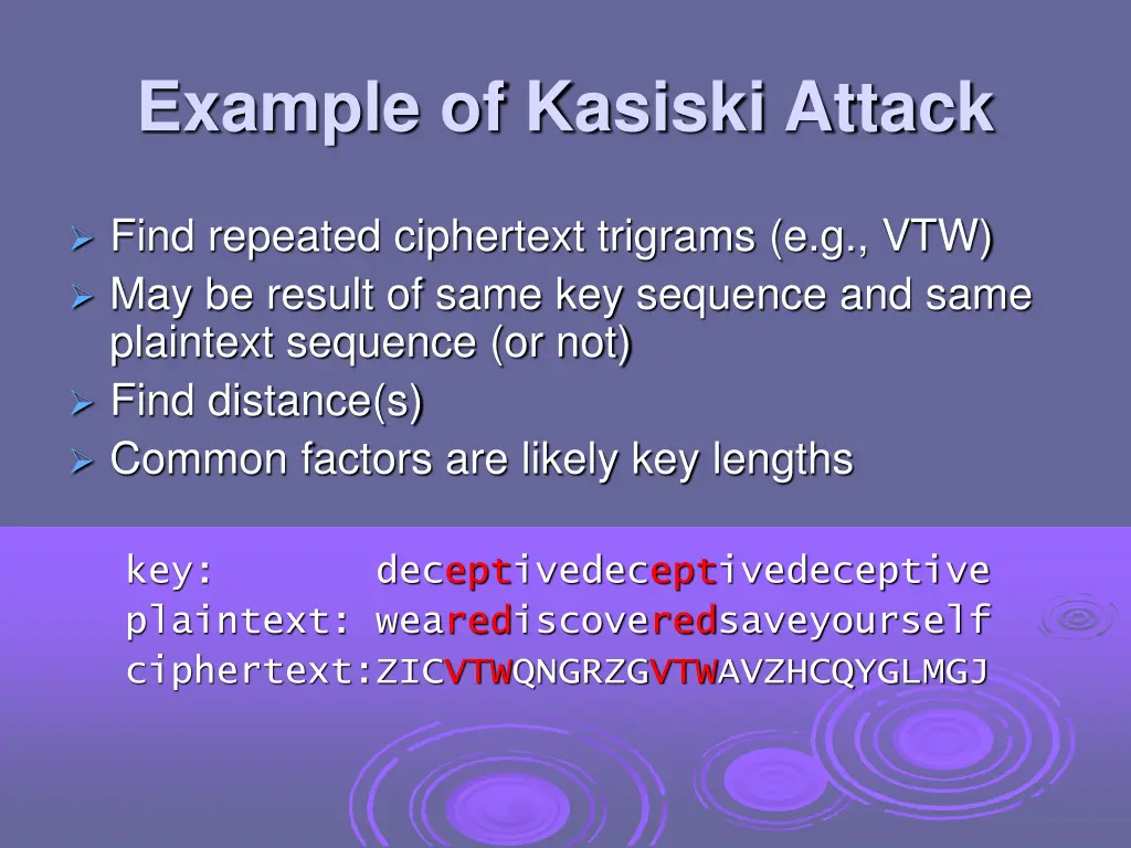 example of kasiski attack