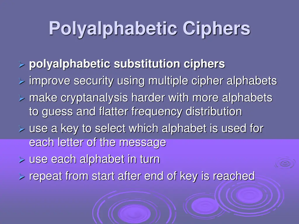 polyalphabetic ciphers