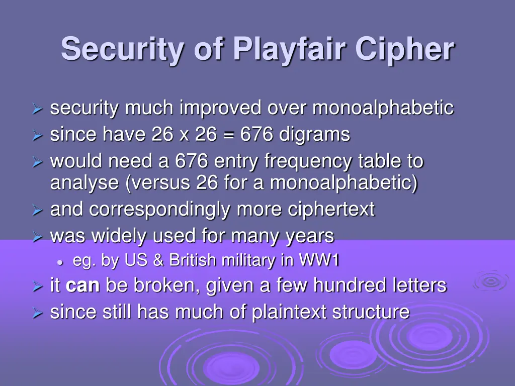 security of playfair cipher