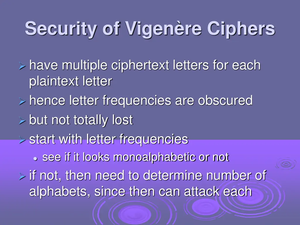 security of vigen re ciphers
