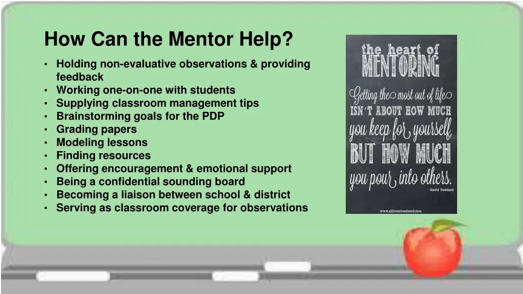 how can the mentor help