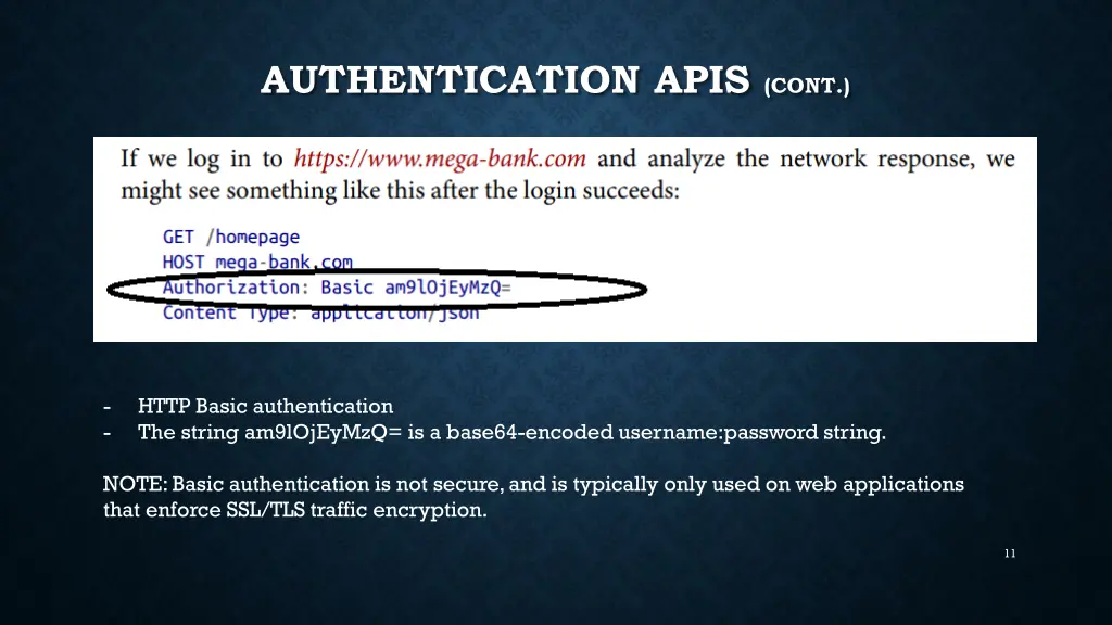 authentication apis cont