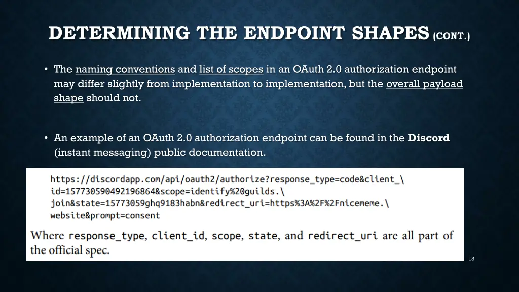 determining the endpoint shapes cont